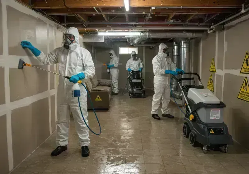 Basement Moisture Removal and Structural Drying process in Shelbyville, MO